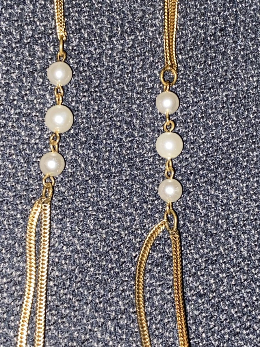 Catenine: Elegante Halskette mit Perlen - Goldfarben, alt – Usato da Berikon venduto da Samurai67ch 6