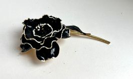 Elegante Vintage-Brosche, Blume mit Emaille