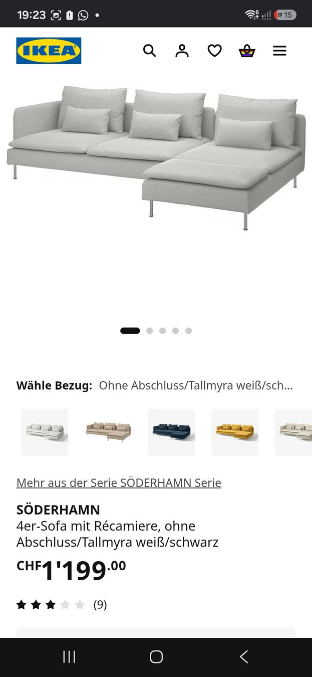 Sofas: Ikea Sofa Söderhamn – D'occasion à Seewen SZ par nad_gm7q