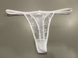 Weisses Tanga Höschen mit Muster, Grösse L, Neu!