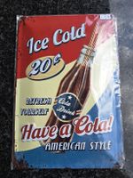 Retro Blechschild "Ice Cold Cola" - Vintage Deko Schild