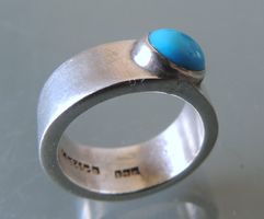Silber 925 Fingerring Mexico Gr. 51 Türkis