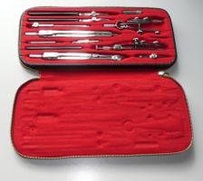 Birk Zirkelkasten 253 Reisszeug Zirkelset Etui 50er 60er rar