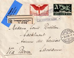 1926, Schöner R-Flugbrief mit Nr. F4 + F11, siehe Scan.
