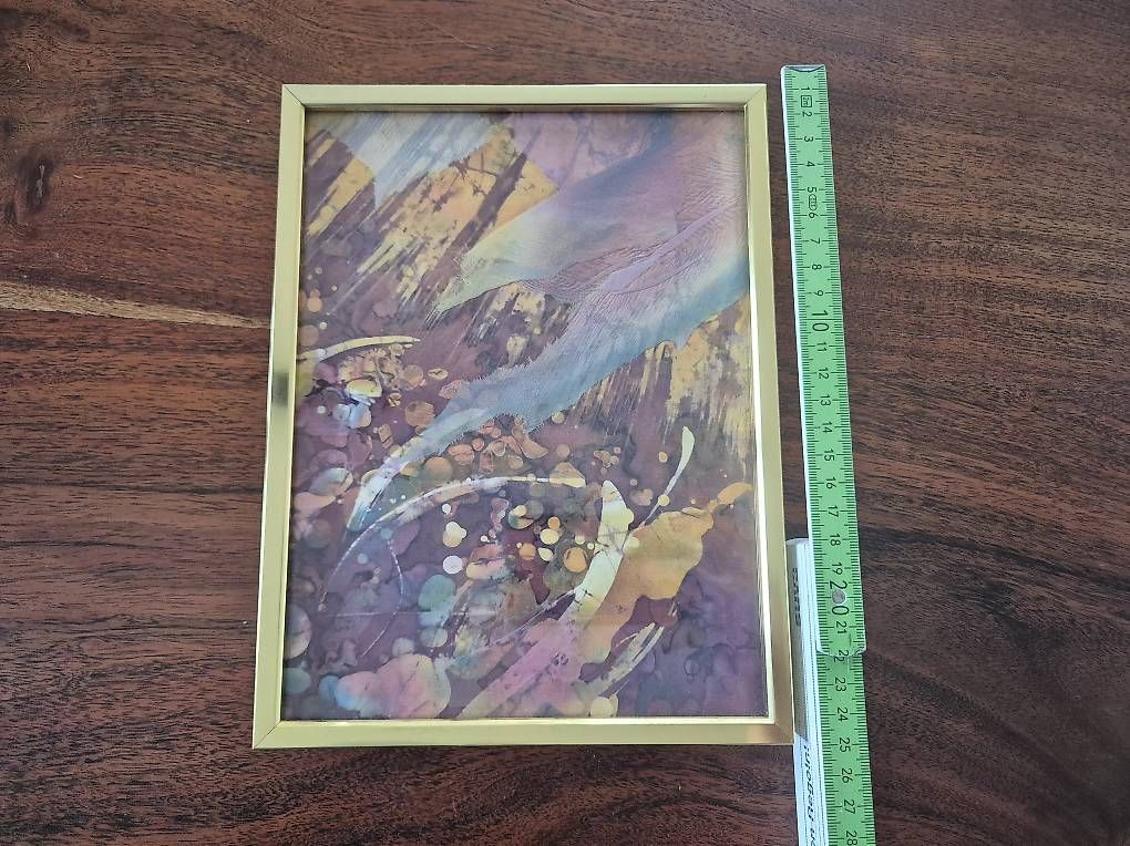 Dipinti: Hübsches Bild Textilkunst, Originalwert 240.- – Usato da Basel venduto da alaubi 2