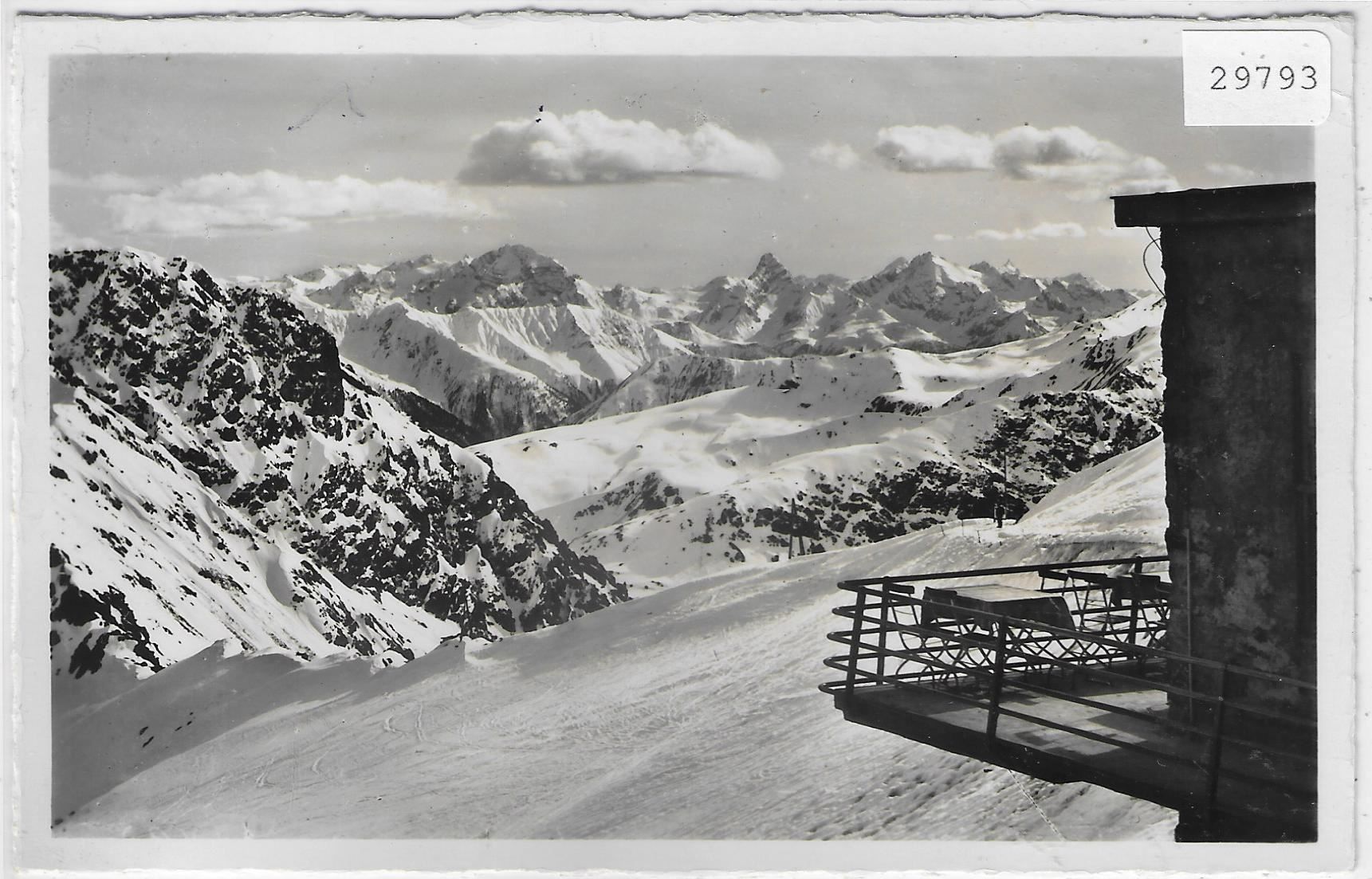 Cartoline postali: Aussicht von Terrasse Weissfluhjoch – Usato da Ettingen venduto da Kartenplanet