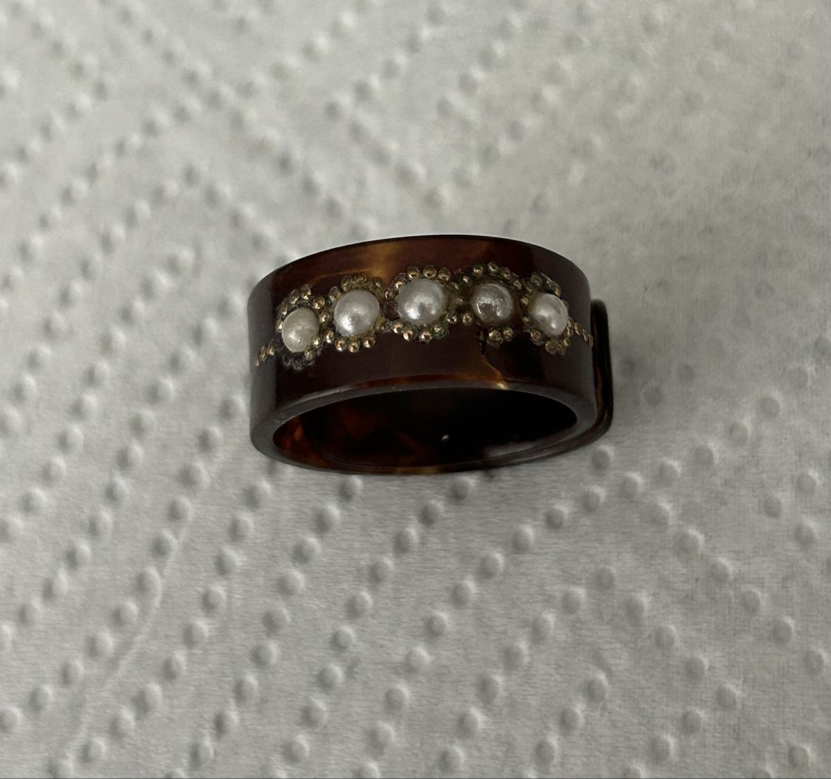 Bagues: Alter Schildpatt Fingerring mit Perlen – D'occasion à Zumikon par tuna007