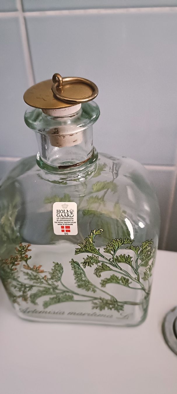 Bottiglie: Bottiglia Holmegaard Danimarca,decoro artemisia maritima. – Usato da Lugano venduto da ycd_rv8h 2