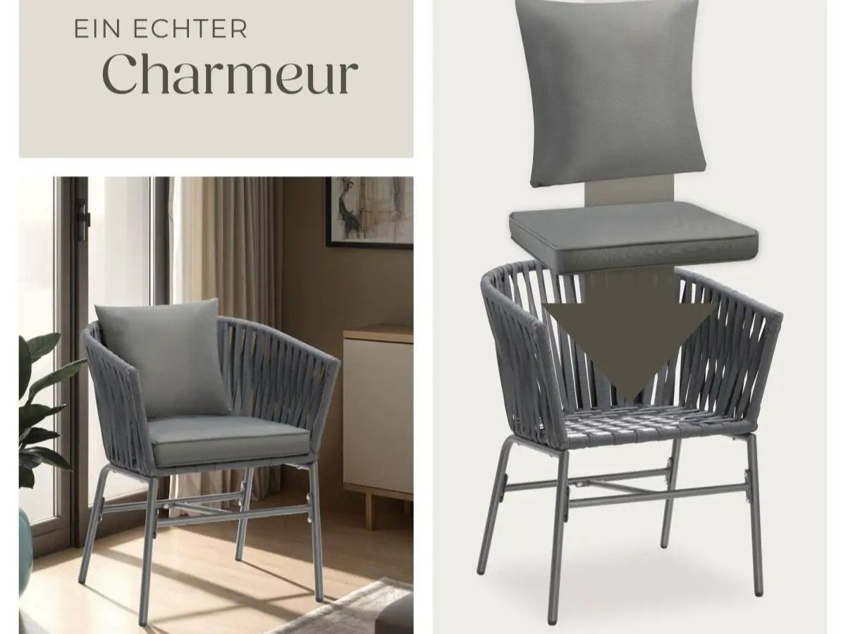 Chaises: Stuhlset Rope Design dicke Polster 60x61x77cm MORANTIS – Neuf avec emballage d'origine à Lachen SZ par sw3zzy 1