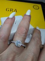 Bague argent avec diamant de moissanite 0,5 ct certifié GRA