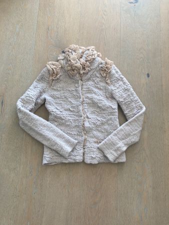 Designer - Hübsche Jacke/Pullover Gr. 36 beige