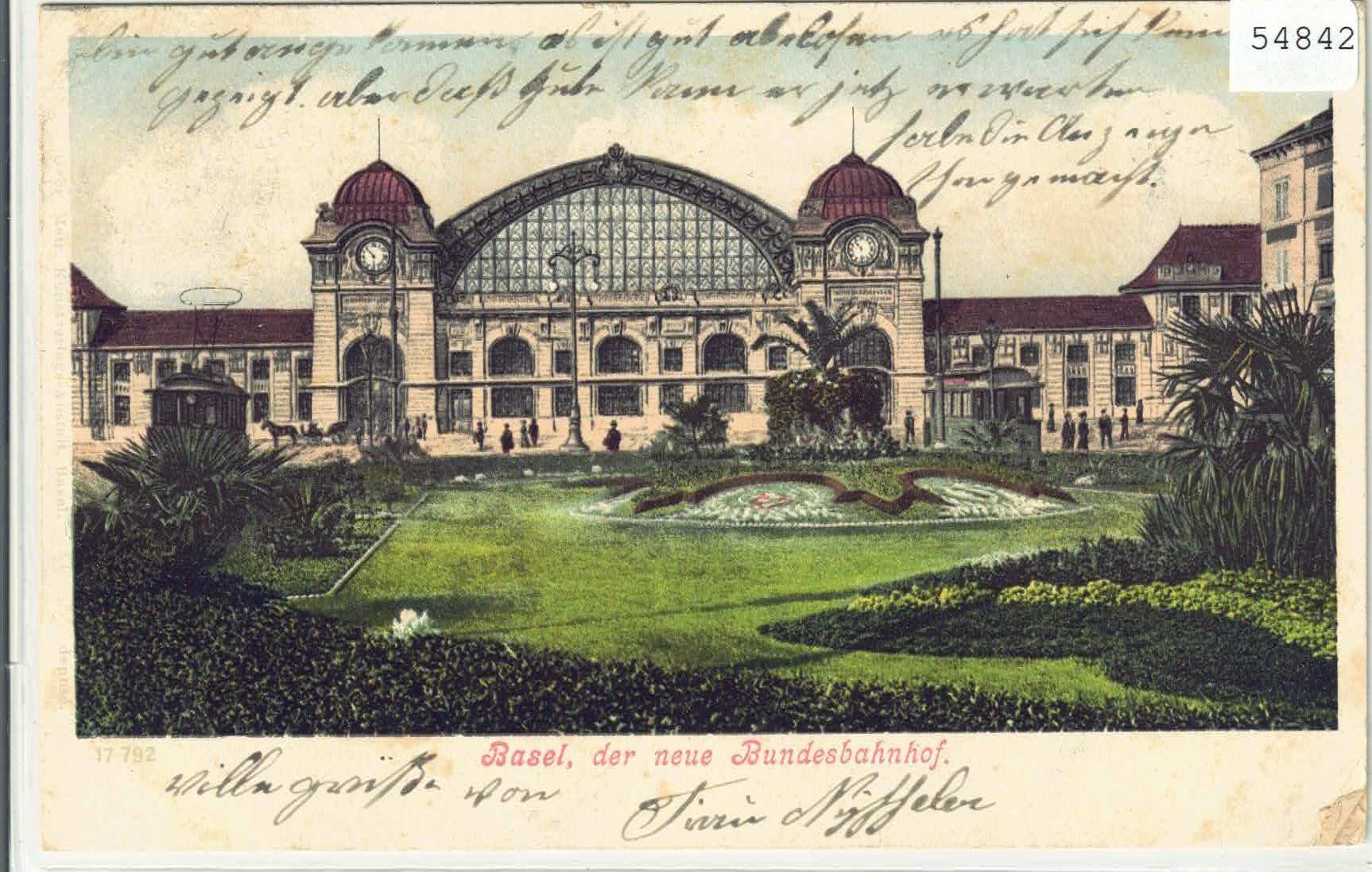 Cartoline postali: Basel - der neue Bundesbahnhof - Litho – Usato da Ettingen venduto da Kartenplanet