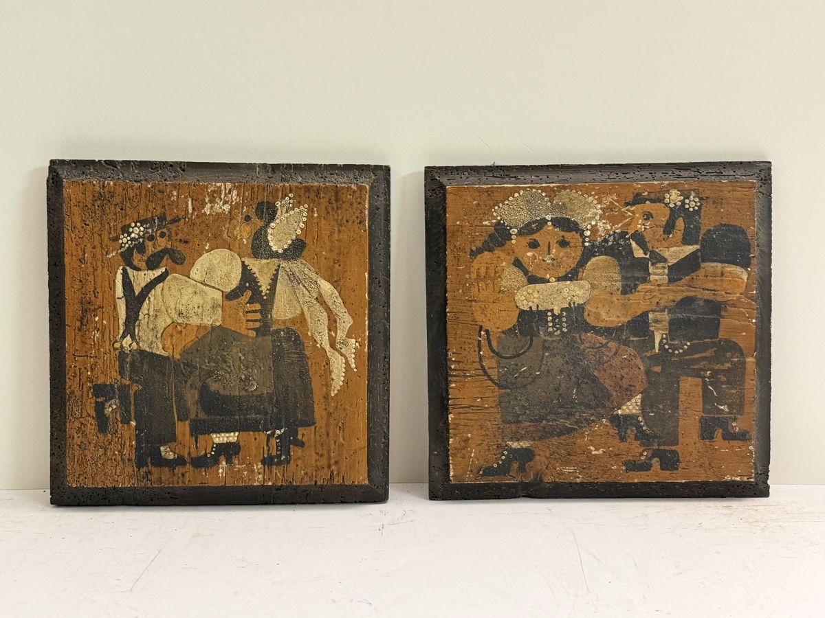 Dipinti: Zwei dekorative Bilder auf Holz – Usato da Solothurn venduto da NUVICO 3