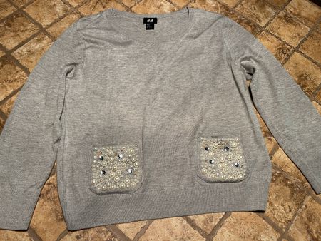 Maglione H&M di cotone grigio, taglia M -nuovo