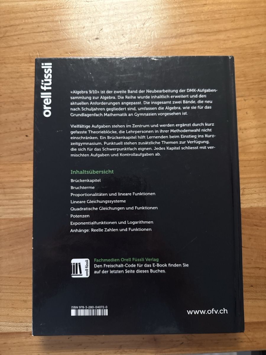 Libri: Algebra Aufgabenbuch 9/10 – Usato da Meilen venduto da vil_j6bf 1
