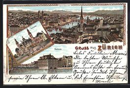 Litho Zürich, Generalansicht, Tonhalle,