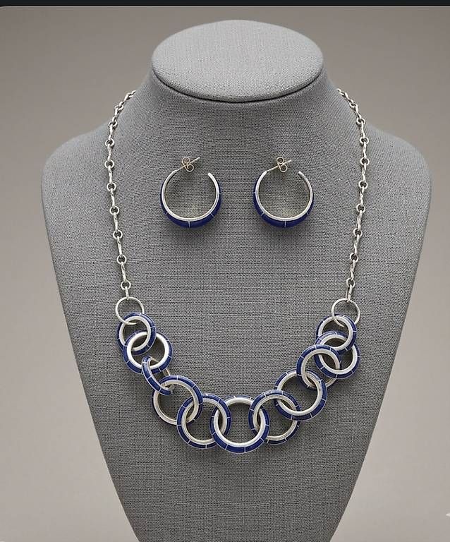 Ketten: Collier und Creole im Set Silber mit Lapislazuli – Gebraucht aus Weggis von urs_rj7p