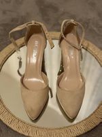 Elegante beige Glitzer-Pumps mit Absatz, Grösse 38