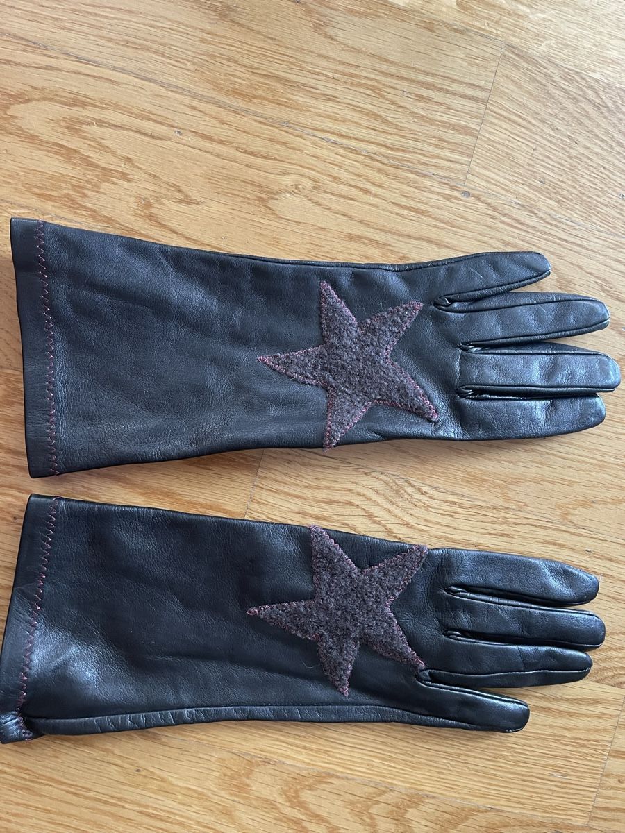 Handschuhe & Handstulpen: Lederhandschuhe mit Stern, schwarz, Grösse 7,5 – Neu (gemäss Beschreibung) aus Rüschlikon von Lajniii 7