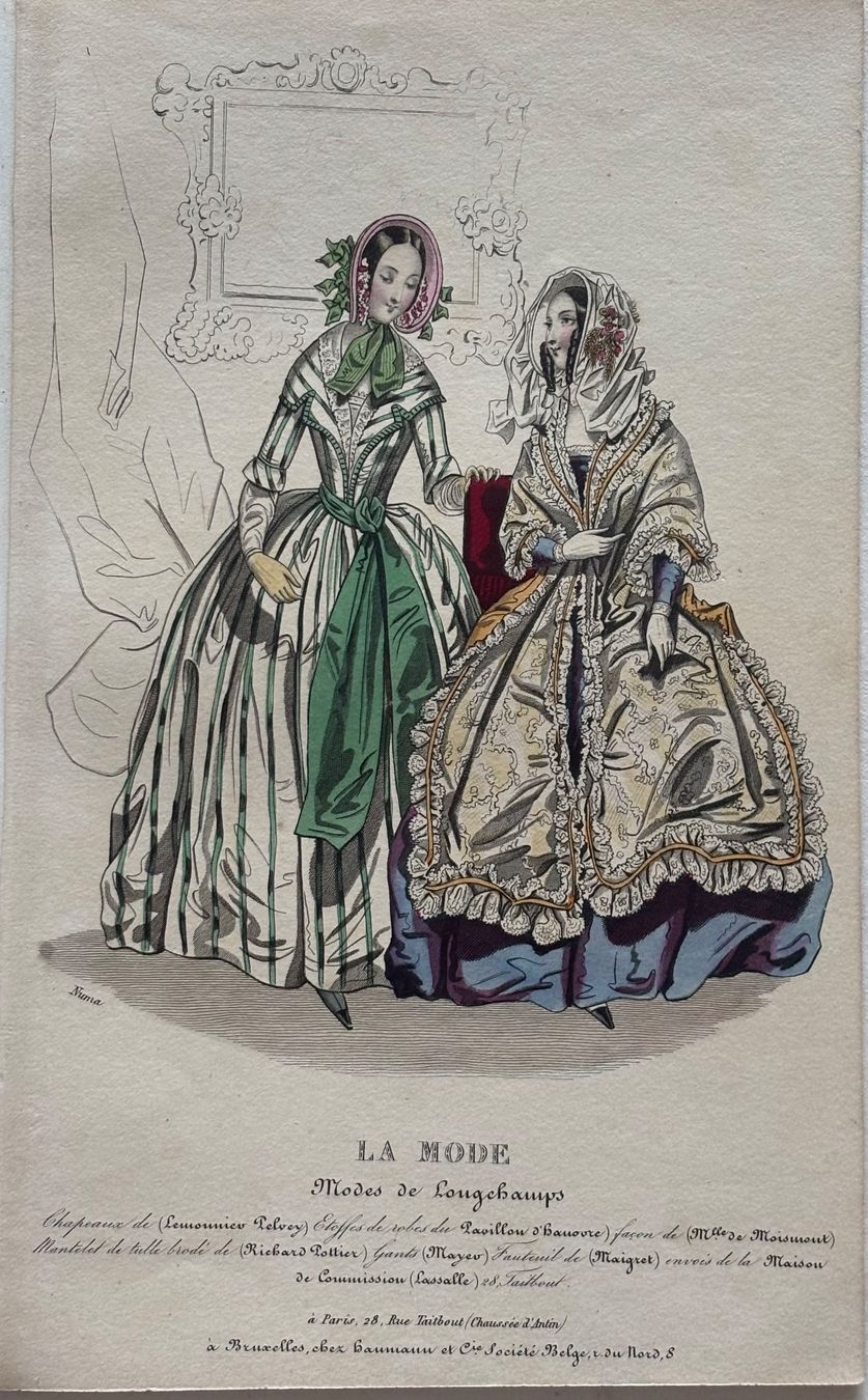 Grafica & Litografie: Antike Lithographie, Mode, Paris, um 1840 – Usato da Frauenfeld venduto da Merk52