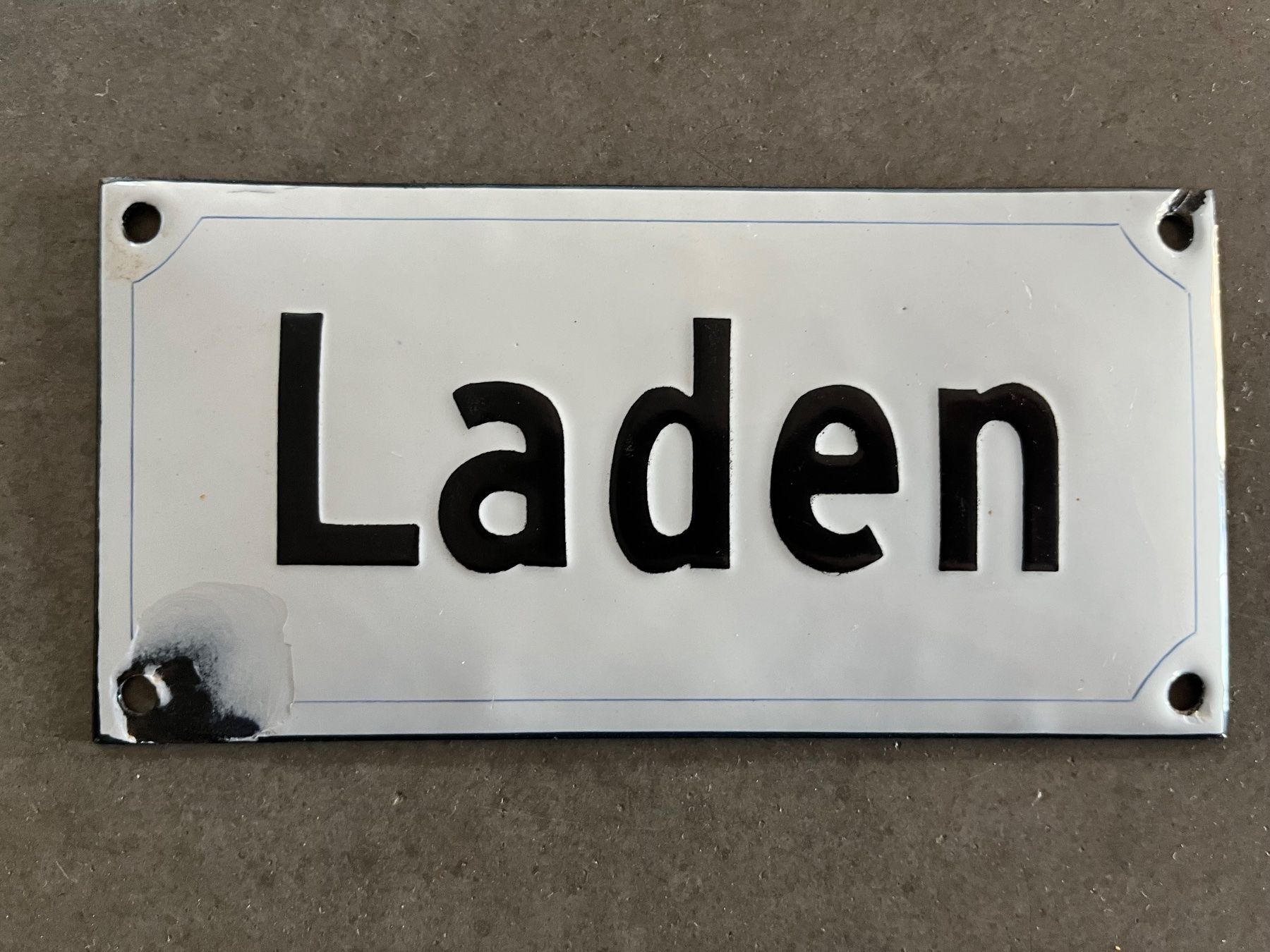 Insegne: Altes Emailschild Laden – Usato da Steffisburg venduto da Reitschel5 1