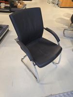 Bürostuhl /Besucherstuhl Freischwinger Leder Schwarz Top!...