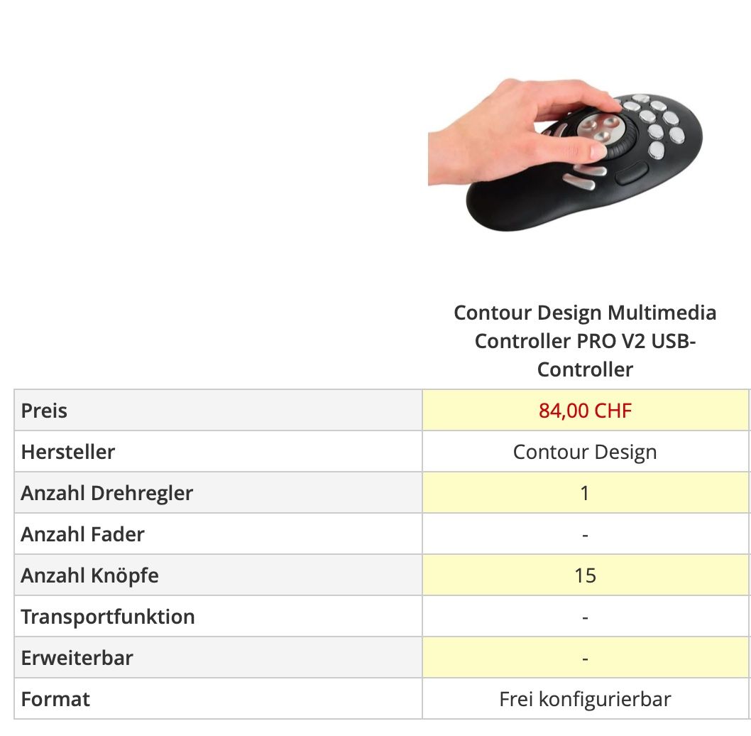 Steuerung: Contour Design Multimedia Controller PRO V2 USB-Controller – Gebraucht aus Fehraltorf von m--w 4