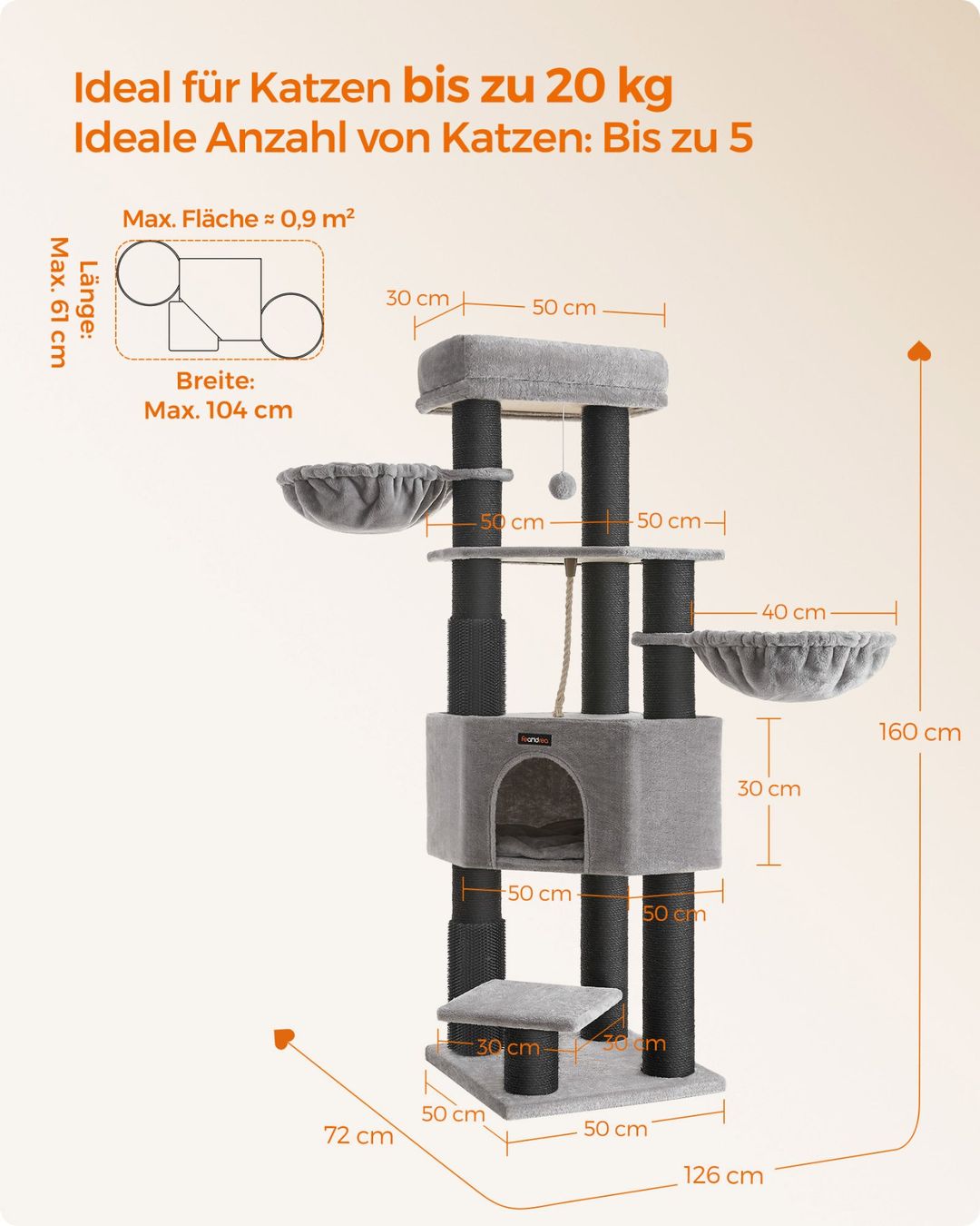 Tiragraffi: Kratzbaum Groß Katzenbaum Plattform Höhle HERMES – Nuovo (secondo la descrizione) da Lachen SZ venduto da MAMORU-MOEBEL 5