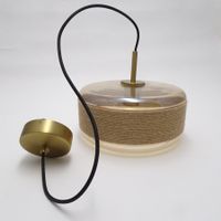 Pendellampe Pantilo Rope 27, braun/amber/Gold/Glas, 27 cm