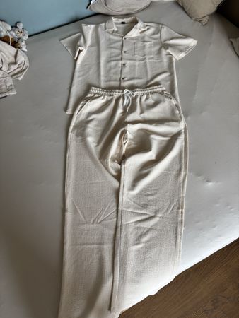 Sommerhemd und Stoffhose beige L