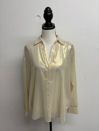 Zara lockere Bluse gold Gr. XS langarm