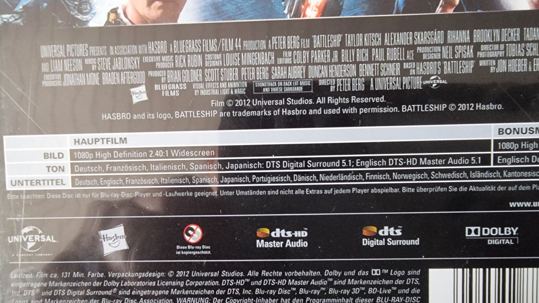 Tutti i DVDs: Blu Ray - Battleship / Liam Neeson – Usato da Oetwil am See venduto da fineli2 1