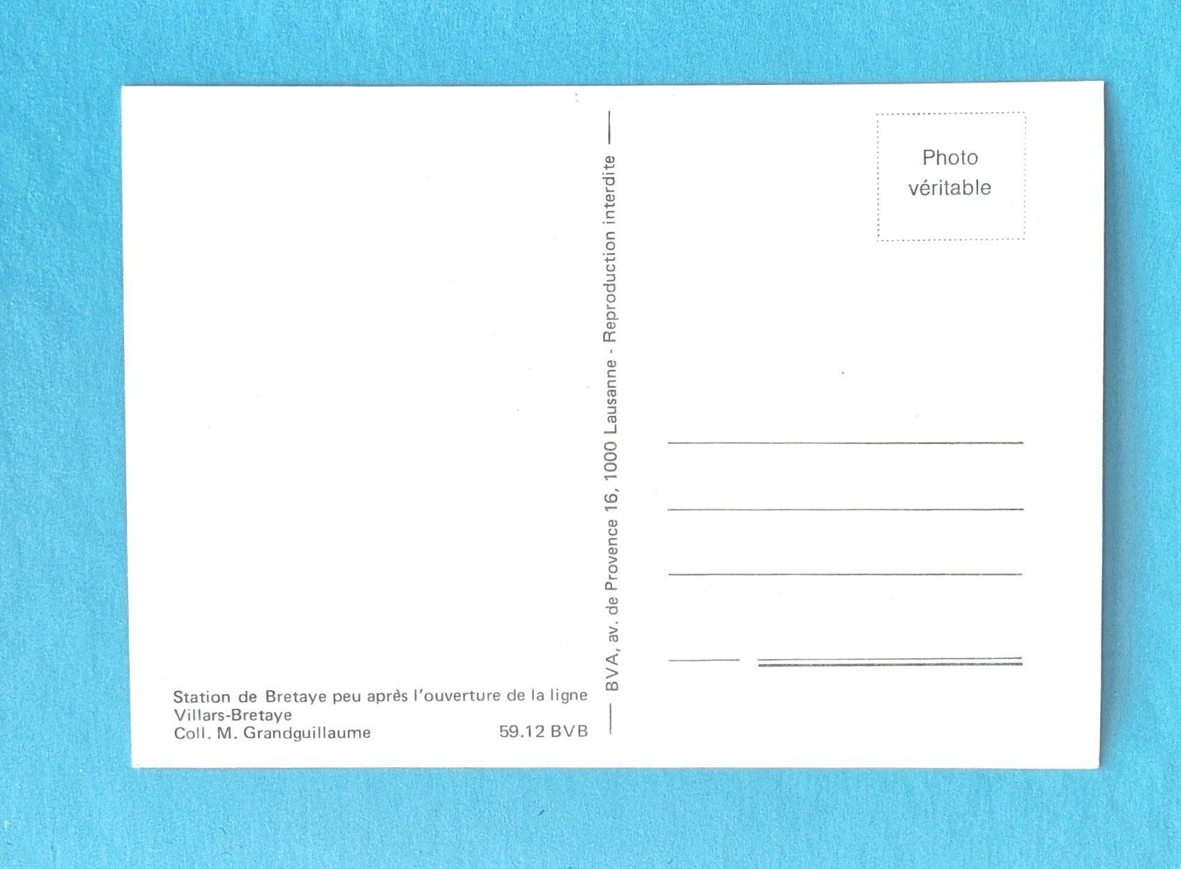 Cartoline postali: Diablerets - Station Bretaye - Chemin de Fer BVB – Usato da Rothrist venduto da RROENK 1