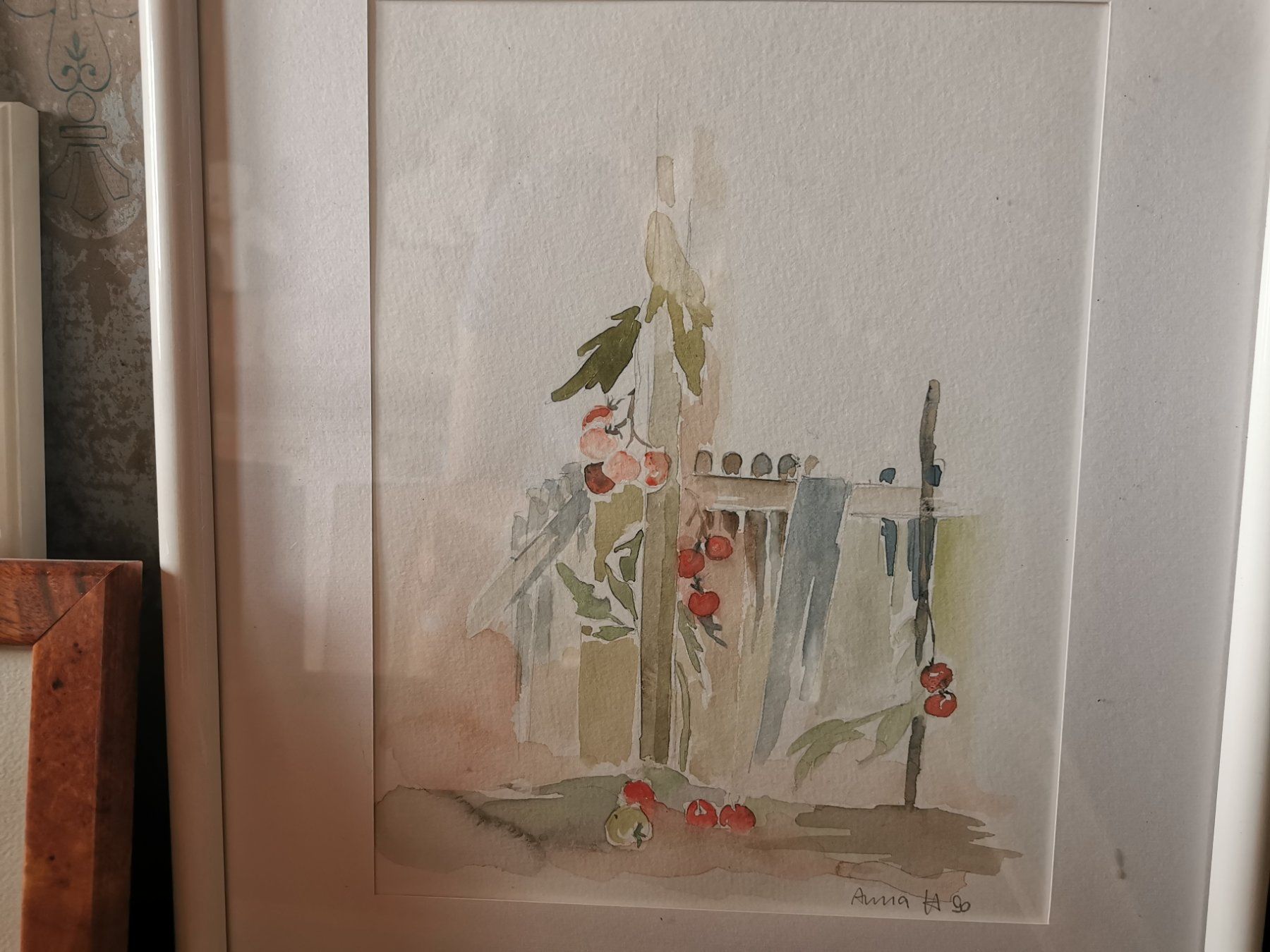 Gemälde: Aquarell Tomaten Original Malerei – Gebraucht aus Berneck von Hansi_Muenz