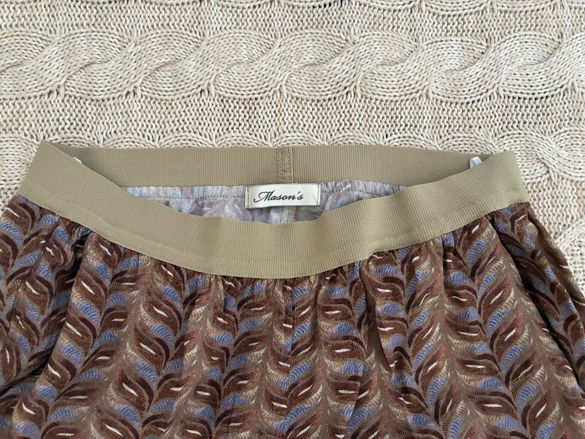 Pantalons: Mason's Pants Viscose Size 38 Brown Blue Pattern – D'occasion à Lausanne par milasha 1