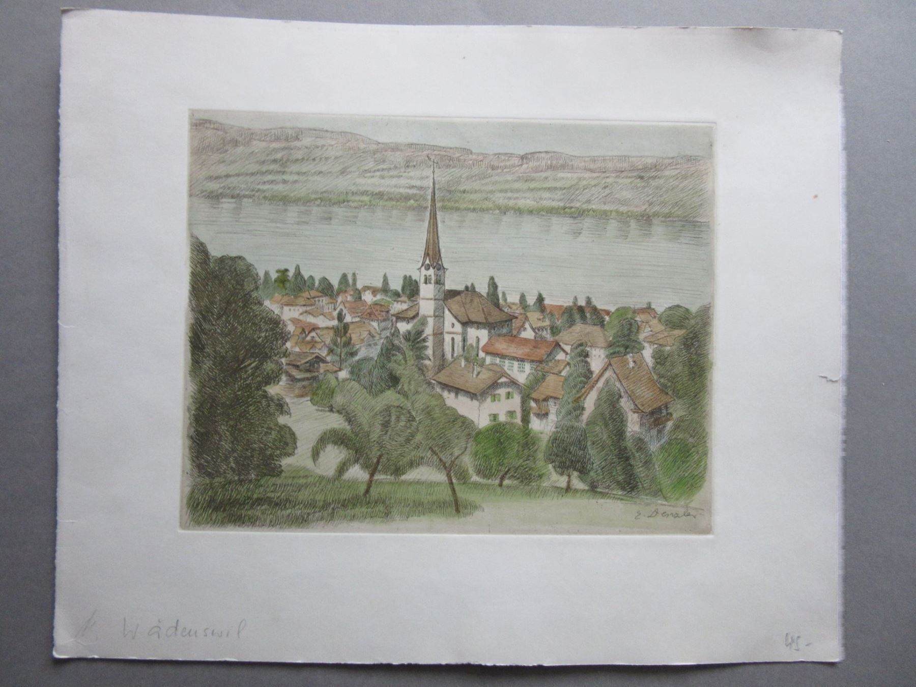 Incisioni: WÄDENSWIL VON E.DENZLER//ref.arta03 – Usato da Gersau venduto da grafik-kunst 1
