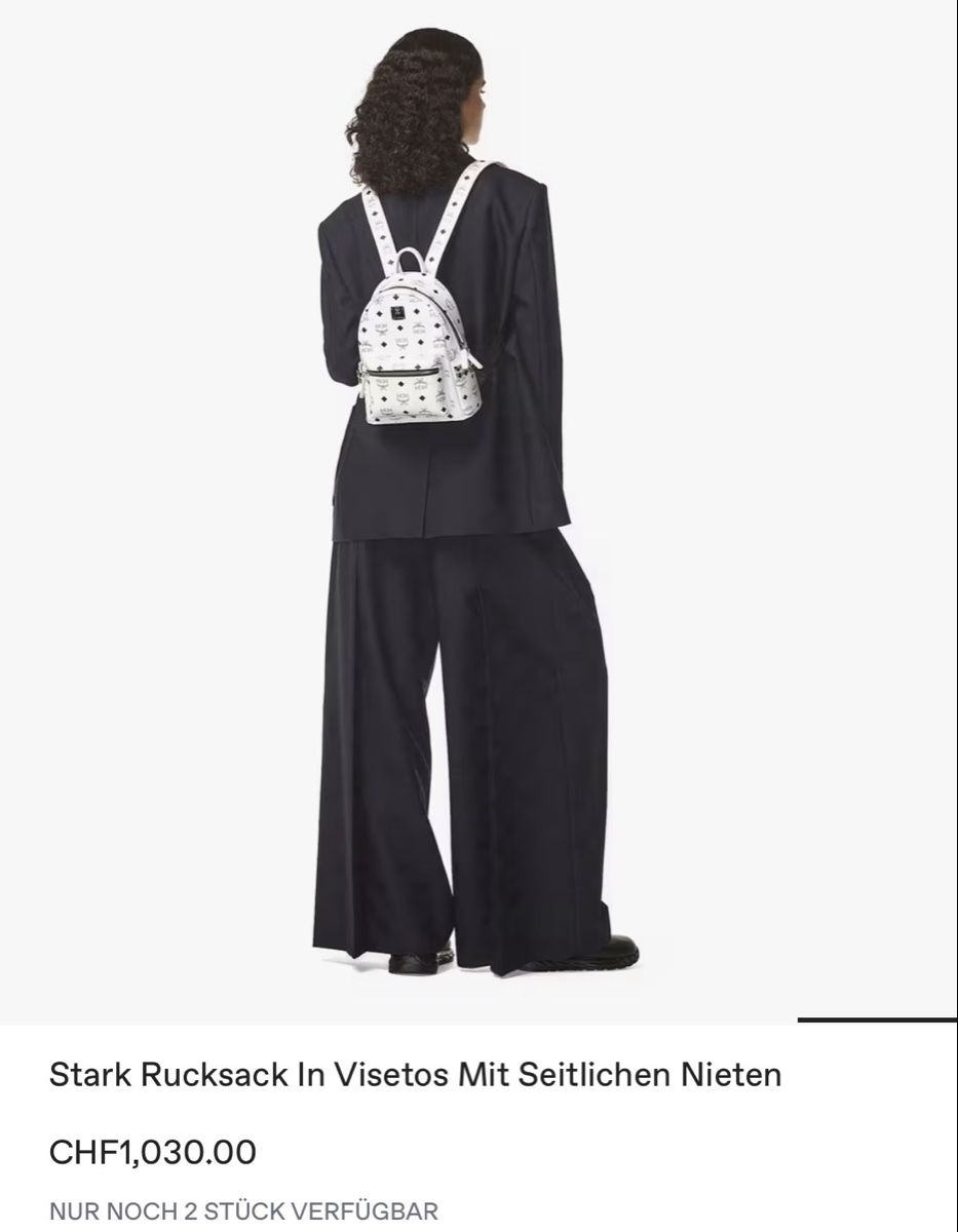 Mcm Zaini: MCM Stark Rucksack Weiss (Small) – Usato da Zürich venduto da viv_q97j 6