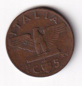 Tutti le monete: Italien 5 cent. 1937ss – Usato da Neuchâtel venduto da karlpierrino