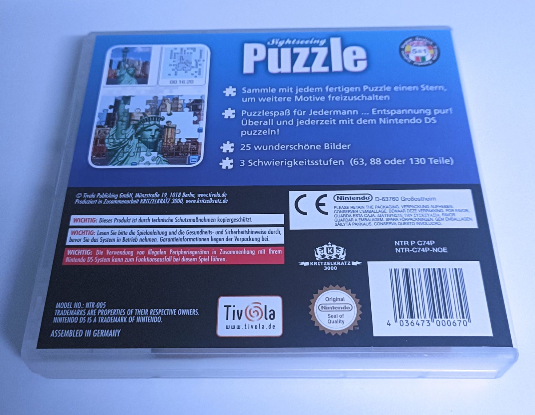 Nintendo Giochi: Sightseeing Puzzle | DS – Usato da Köniz venduto da Gamecollect 2