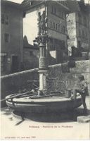 Fribourg  -  Fontaine  de  la  Prudence   (animée)