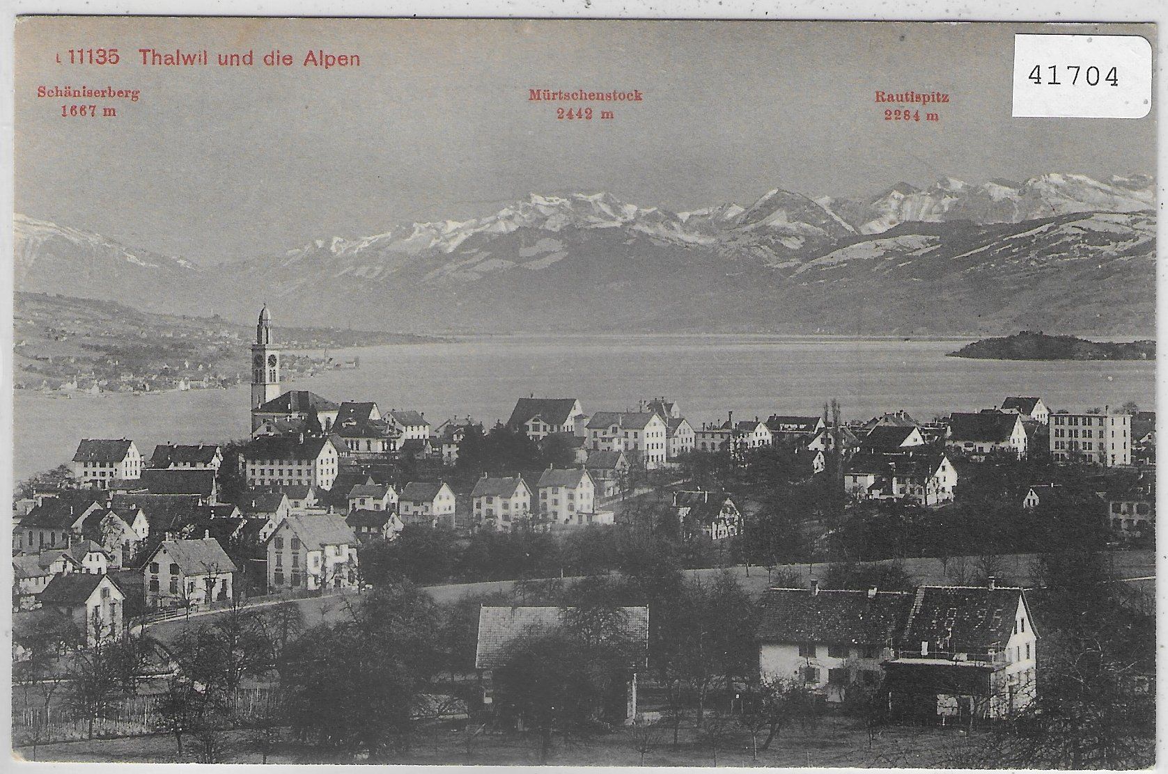 Cartoline postali: Thalwil und die Alpen – Usato da Ettingen venduto da Kartenplanet
