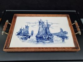antikes Fliesentablett "Delft" 1890-1920, Keramik
