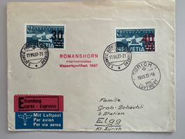 1937 Express Luftpost-Brief F23+F24 + Sonderstempel