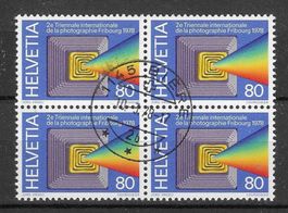 Timbres Suisse: 1978 Bloc de 4 N° 606 avec gomme