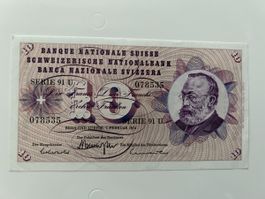 Banknote Schweiz 1974, 10 Franken