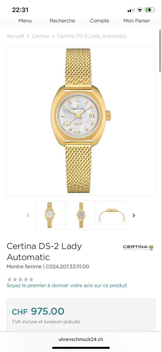Certina Orologi: Certina DS-2 Automatic Goldene Lady Damen Uhr – Usato da Givisiez venduto da dor_xb9k 6