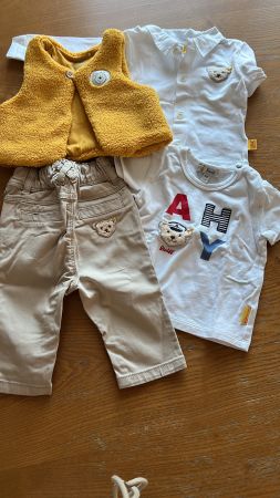Steiff Set Gr. 62: Hemd, Shirt, Hose, Weste - Top Zustand!