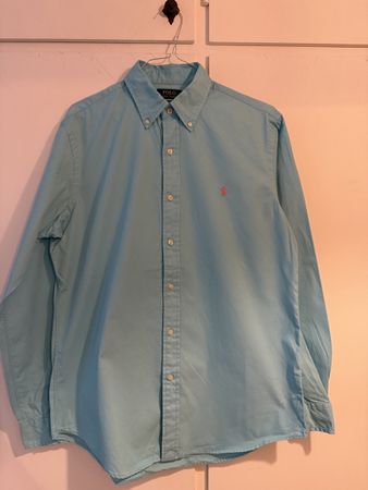 Camicia Polo Ralph Lauren azzurra Taglia L Custom Fit legger