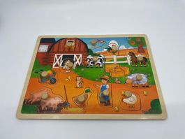 Holz-Puzzle Bauernhof Tiere Kinder Spielzeug
