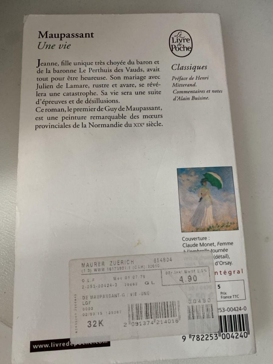 Bücher: Buch "Une Vie" von Maupassant – Gebraucht aus Oberengstringen von yae_r67h 1